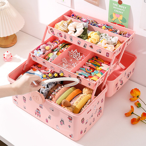 Children's hair accessories storage box girls hairpins rubber band headwear headband little girl hairpins baby accessories jewelry box