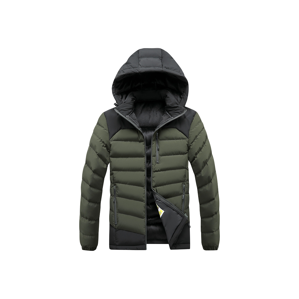 Rib Suit, Cotton-padded Coat For Men, Graphene Removable Cap, Thickened Contrasting Coat For Men_voghion.com