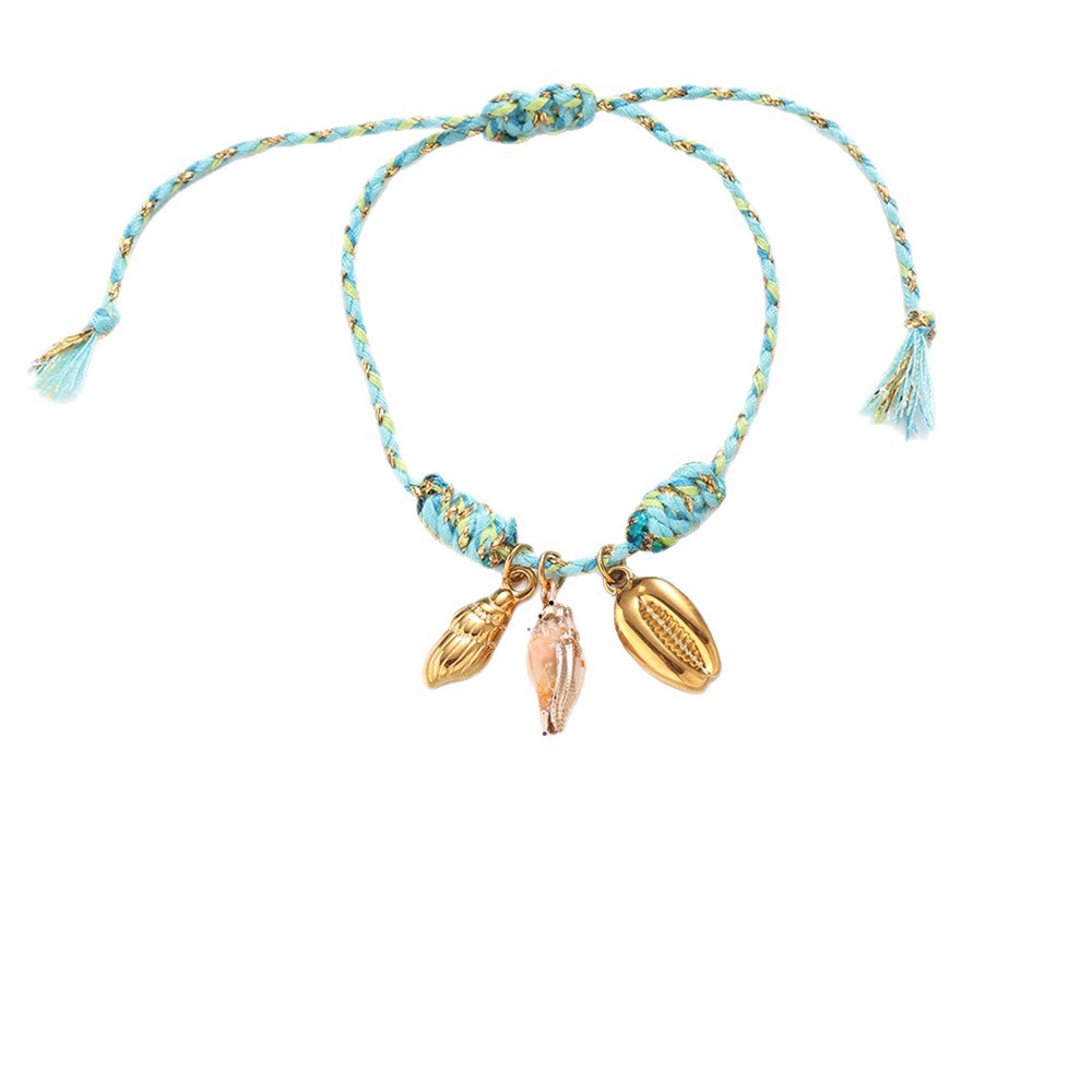 Tena nueva colección de océano creativo pulsera de acero inoxidable para niñas caracol de cerámica colgante de acero de titanio joyería de mano de concha