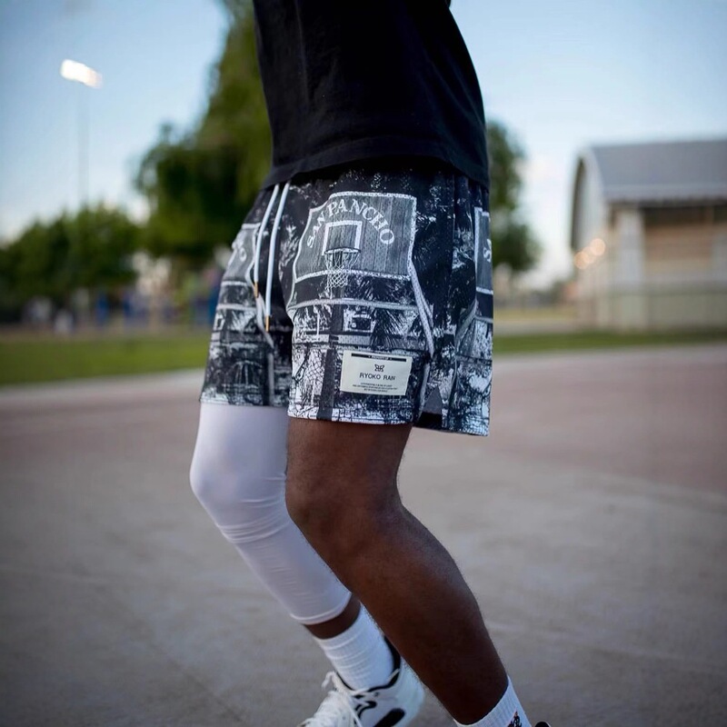 American Style Trendy Brand Sakura Style Shorts Men's and Women's Mesh Quick-drying Loose plus size Knee-free Basketball Four-point Shorts