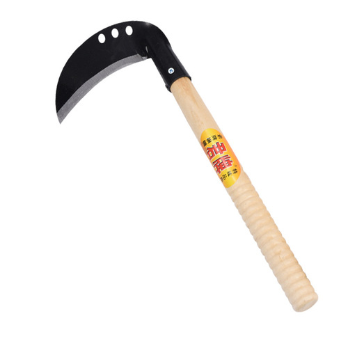 Manganese steel sharp sickle agricultural lawn mower cutting rice stainless steel weeding and wood cutting knife outdoor fishing weeding sickle