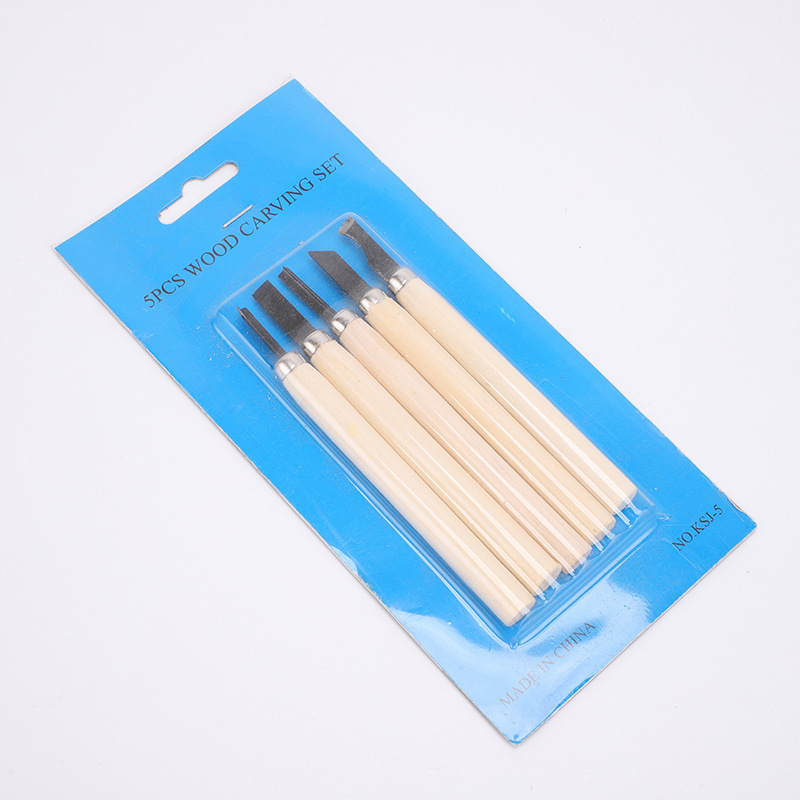 厂家直供学生木雕小型雕刻刀 工艺木刻刀 木雕刀 橡皮印章5件套装
