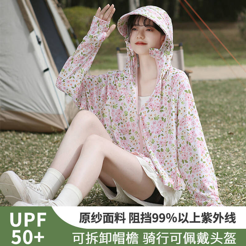 Sunscreen Clothing Women's Ice Silk 2025 Summer New UPF50 Anti-UV Cycling Loose Big Hat Sunscreen Clothing Shawl