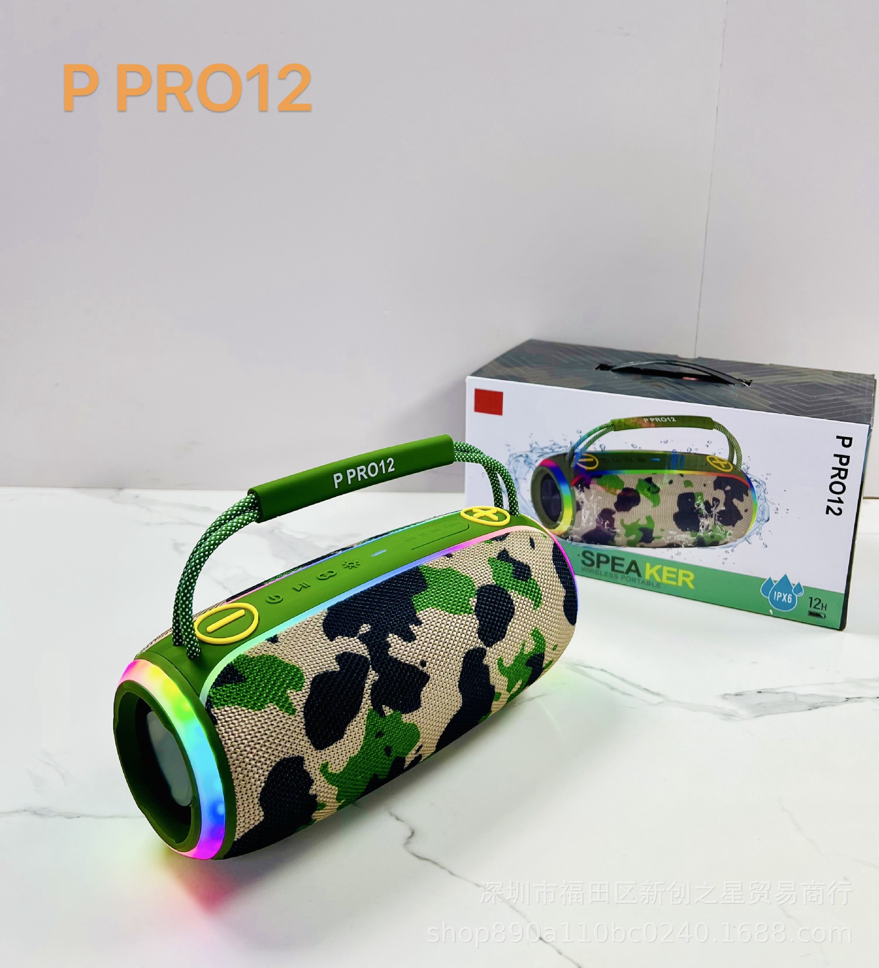 Transfronterizo P PRO12 altavoces Bluetooth inalámbricos portátiles sonido al aire libre alta calidad de sonido pequeño subwoofer de fiesta pesada