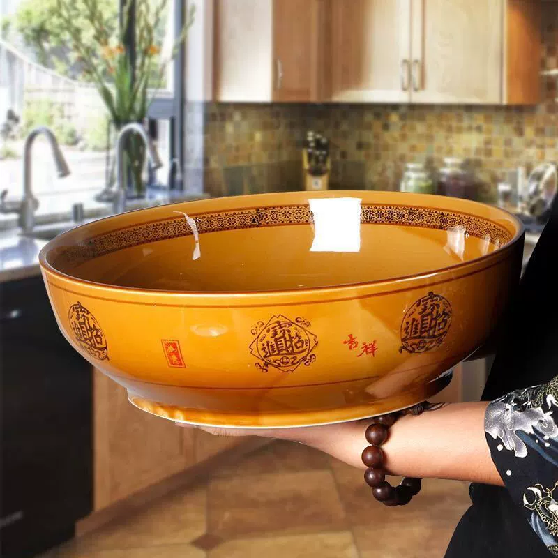 Big ceramic soup bowl for home use, internet celebrity