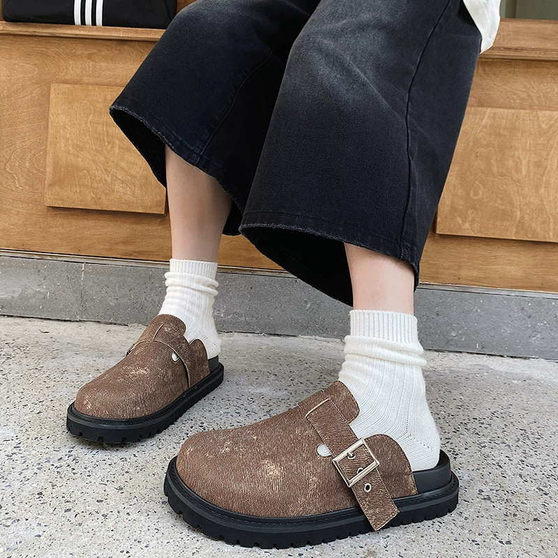 2025 новых летних босоножек Birkenstock, классические мягкие модные тапочки, ретро-тапочки с потертостями на носке, полуслипоны.