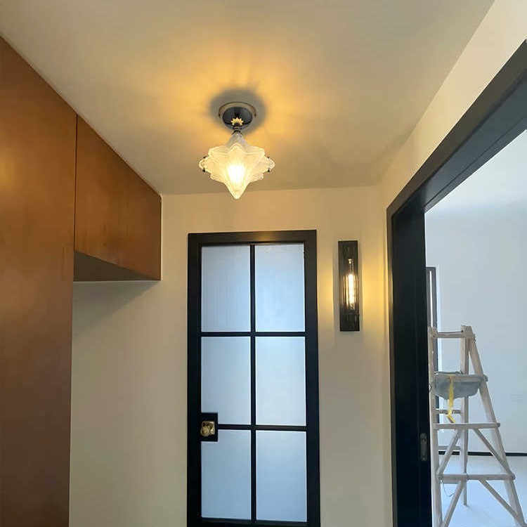 法式复古吸顶过道灯中古风美式包豪斯阳台过道走廊入户星星灯具|undefined