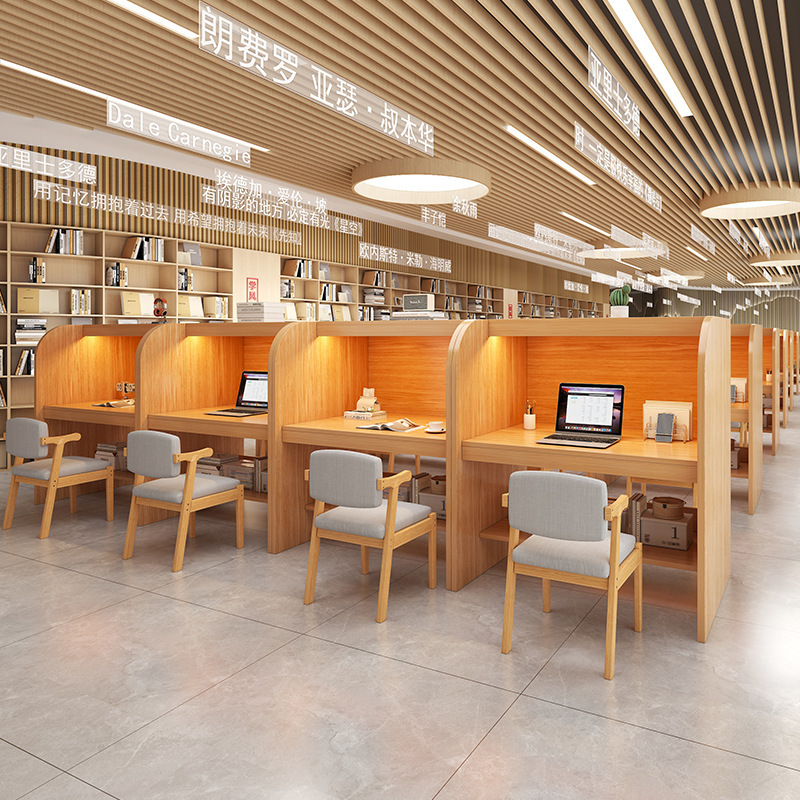 Self-Study Room Study Table Immersive Desk Postgraduate Entrance Examination Partition Table and Chair Student Shared Computer Table Library Reading Table