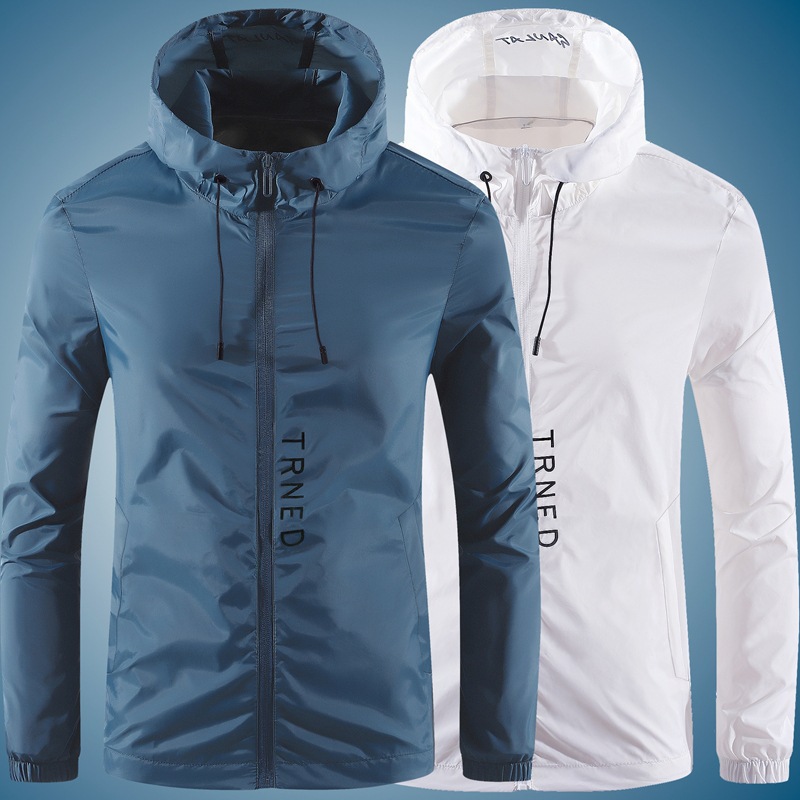 Outdoor hooded sun protection suit for men's summer thin style solid color casual trend Korean version handsome_viptrois.com