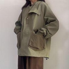 春と秋の不規則な丸首の野球服の男女の高い街の原宿のカップルの金のhiphopは色のかっこいい工服の上着にぶつかります。