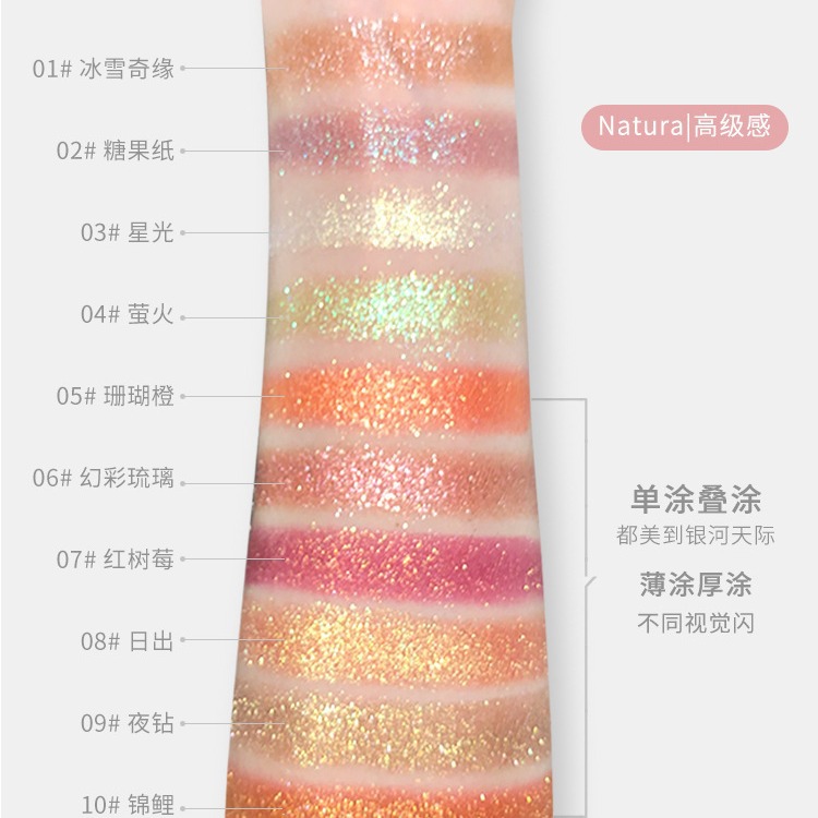 NOVO fuente fábrica teclado yema del dedo fresco de moda sombra de ojos polarizado alto flash puré de patatas textura monocromo de larga duración Placa de sombra de ojos