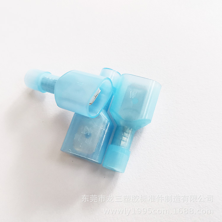 供应尼龙插簧插片绝缘接头MDFN/FDFN2-250蓝色公母对插接线端子