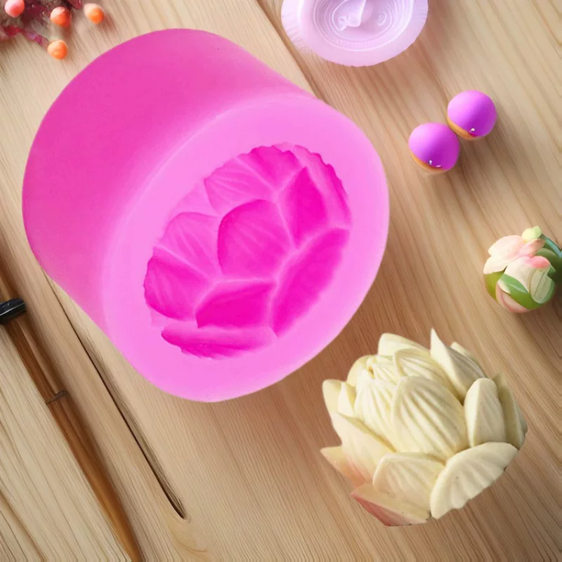 Лотосовидная ароматизированная гипсовая свечная форма DIY кухонные украшения для выпечки шоколада выпечка