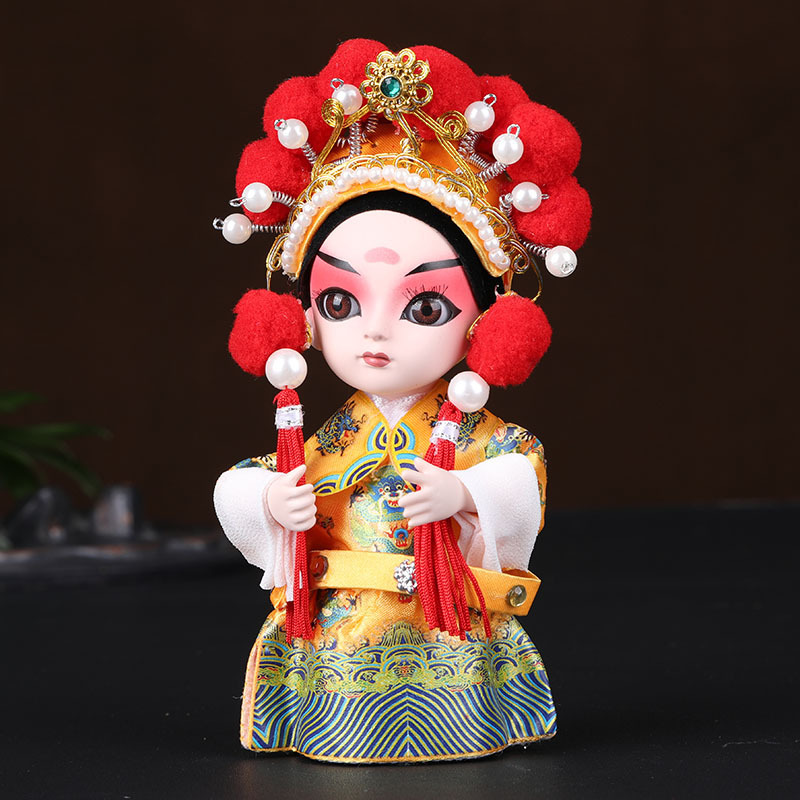 中国风特色小礼品送老外京剧人物脸谱北京纪念品绢人人偶娃娃摆件|undefined