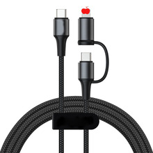 100W尼龍編織 二合一充電線 雙頭type-c轉接適用蘋果PD 快充數據