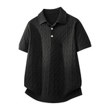 ZF8108-3D衫时尚高级T恤上衣美式麻花纹翻领针织短袖POLO男装，男装针织衫/毛衣，星座614