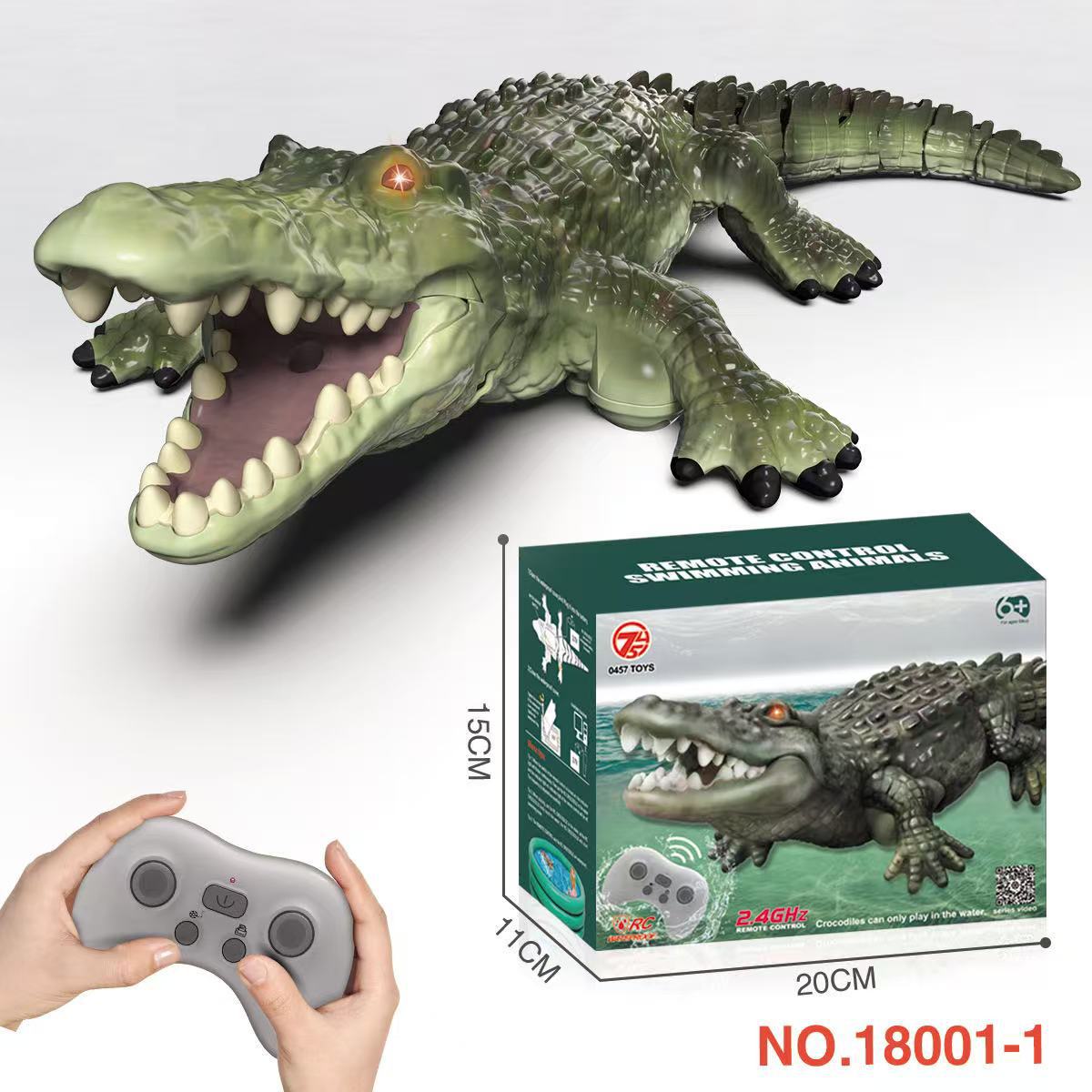 단일 전기 녹색 악어