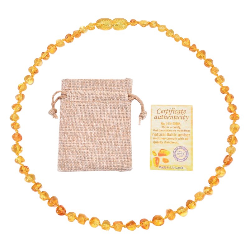 Cross-border Hot Sale Natural Baltic Amber Necklace Baby Chain Children Necklace Jewelry Wholesale