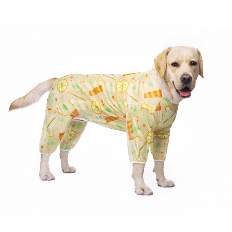 春秋夏メッシュプリントラブラドール柴犬金毛中大型犬四脚クロスボーダーペット犬犬服|undefined
