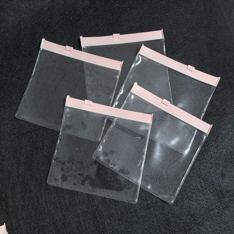 EVA 透明つや消しピンクジッパープラスチックダストバッグ肥厚イヤリングブレスレットジュエリーバッグ EVA ポータブル包装袋|undefined