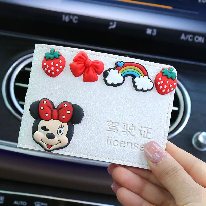 Licencia de conducir de automóvil de alta calidad, funda para tarjeta, funda de cuero, licencia de conducir femenina, personalidad creativa, funda protectora para licencia de conducir, bolsa de seis posiciones para tarjetas
