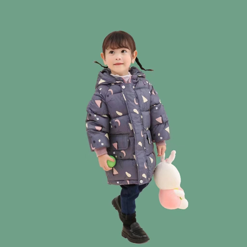 2024 nuevos niños abajo de algodón acolchado abrigo invierno de longitud media engrosada abrigo hombres y mujeres con capucha ropa de invierno