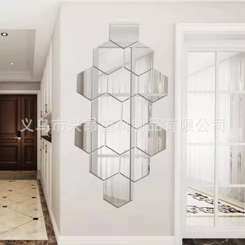 Самоклеящиеся шестиугольные акриловые настенные наклейки зеркало спальня гостиная кухня вход фон стены 3d декоративные наклейки