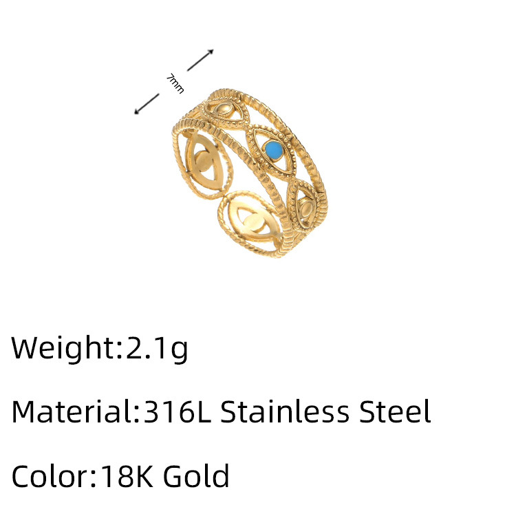 1g Weight 18K Gold Plated Plating Material Open Rings Classification Adjustable Ring Size 1 Piece Quantity Casual, Daily Occasion 316L Stainless Steel Material Geometric Pattern Women's Gender French Style Style Waterproof Non Tarnish, Surgical Steel, Enamel, Plating Craft Gold, Silver Color 1 Piece Geometric 18K Gold Plated 316L Stainless Steel  Gold Silver French Style Open Rings For Women's 9