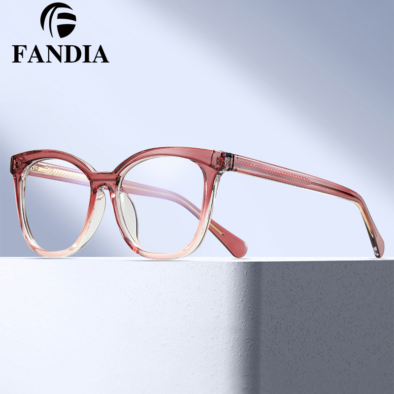 82073 gafas negras miopía gafas de mujer anti-azul claro caja lisa marco grande marco de gafas lisas de estilo europeo y americano