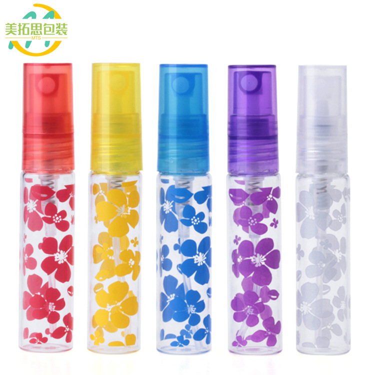5ml喷雾瓶 印花香水精油瓶 试用小样细雾瓶 彩色玻璃分装瓶