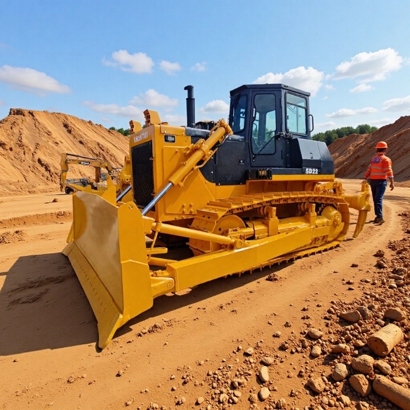 Shantui SD22 bulldozer carbón bulldozer maderer una máquina multipropósito suministro directo transfronterizo video
