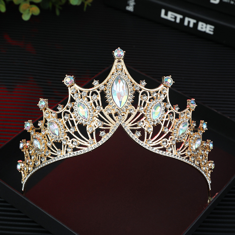 Corona de novia transfronteriza estilo barroco de lujo atmósfera corona de fiesta accesorios de vestido de princesa