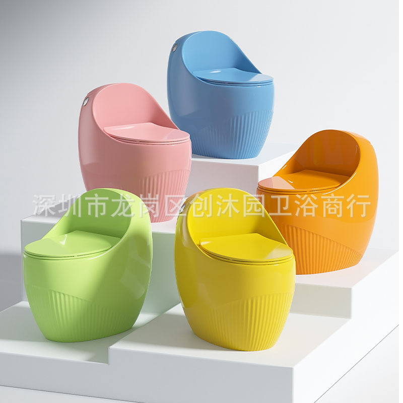 Nuevo inodoro en forma de huevo doméstico moderno lujo ligero creativo gris color asiento de inodoro tipo sifón ahorro de agua tipo pequeño hogar