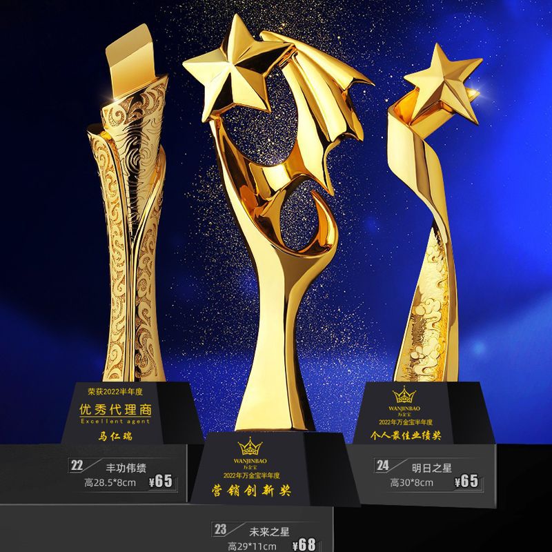 Fabricación de trofeos para grabaciones creativas de resina dorada estudiantes de graduación de baile competencia de baloncesto de la compañía personal de premios