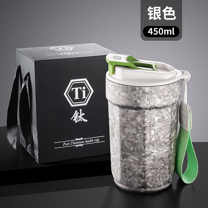 新款纯钛杯高端内外纯钛咖啡杯带提绳八角咖啡杯户外纯钛水杯批发|undefined