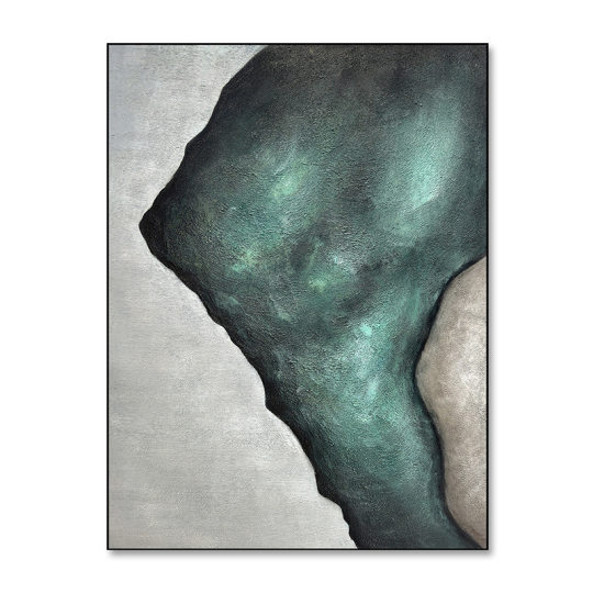 Factory hot-selling pure hand-painted oil painting sea wave landscape hanging painting turquoise green wall hanging hallway living room bedroom decorative painting