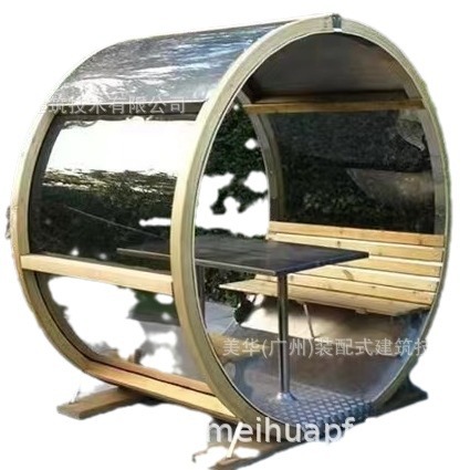 Casa de café panorámica con patrón de madera, bar de restaurante, casa de té de leche, casa de tarjetas perforadas en línea, sala de observación móvil de 360 grados