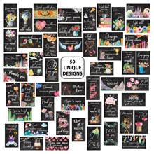 亚马逊鼓励卡片50张黑板版英文名言可手写激励午餐盒便条鼓励卡片