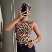 E 35243 Asymmetric Leopard Print Jumpsuit ��������̿�