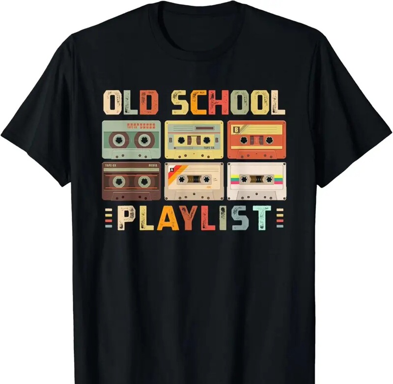 Cassette Tape Music 80S Retro Old School Playlist T-Shirt Summer Casual T-Shirt Fashion Fitness Top Cassette Tape Music 80S Retro Old School Playlist T-Shirt Summer Casual T-Shirt Fashion Fitness Top