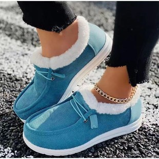 2023 Winter New thick-soled snow boots for women fleece-lined thick plush warm plus size cross-border sewing cotton-padded shoes for women