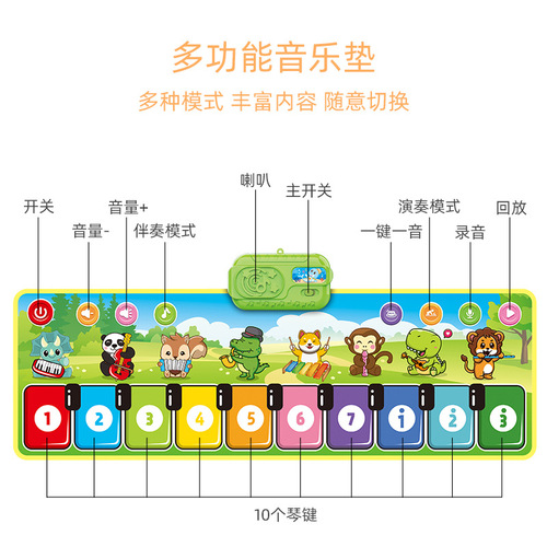Cross-border Amazon best-selling music mat, pedal piano, parent-child dance, early education, enlightenment, multi-functional crawling game mat