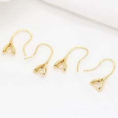 Korean-style geometric pure copper 14K gold-plated gourd-shaped ear hooks&mdash;DIY earring materials available for factory wholesale