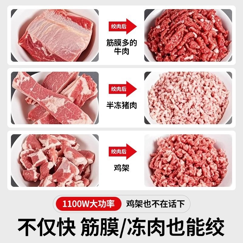 绞肉机商用大功率小型多功能电动不锈钢碎肉绞馅全自动肉馅打肉机|undefined