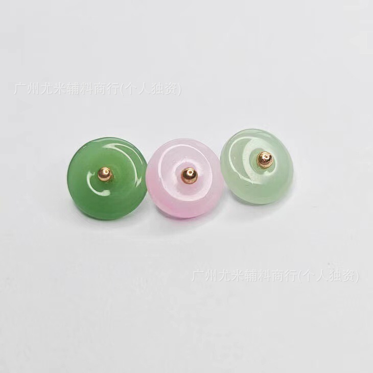 Glass Oblate National Style Shirt Buttons Handmade Resin Buttons Chinoiserie Tang Suit Cheongsam Han Dynasty Abacus Hand-sewn Buttons
