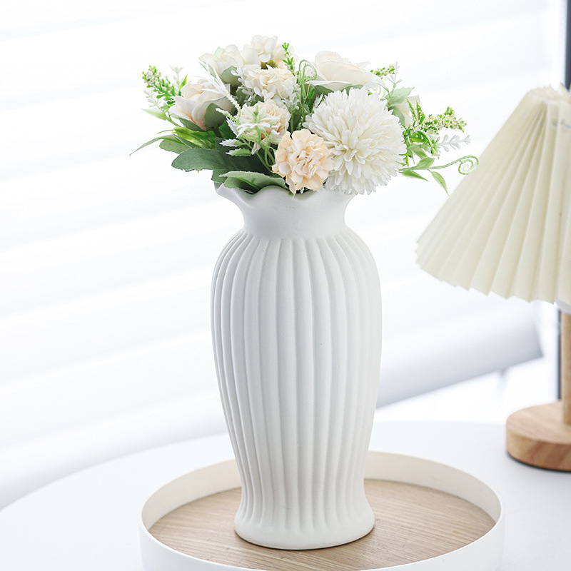 简约欧式白色陶瓷花瓶鲜花水培器皿家居餐桌插花高级感装饰品摆件