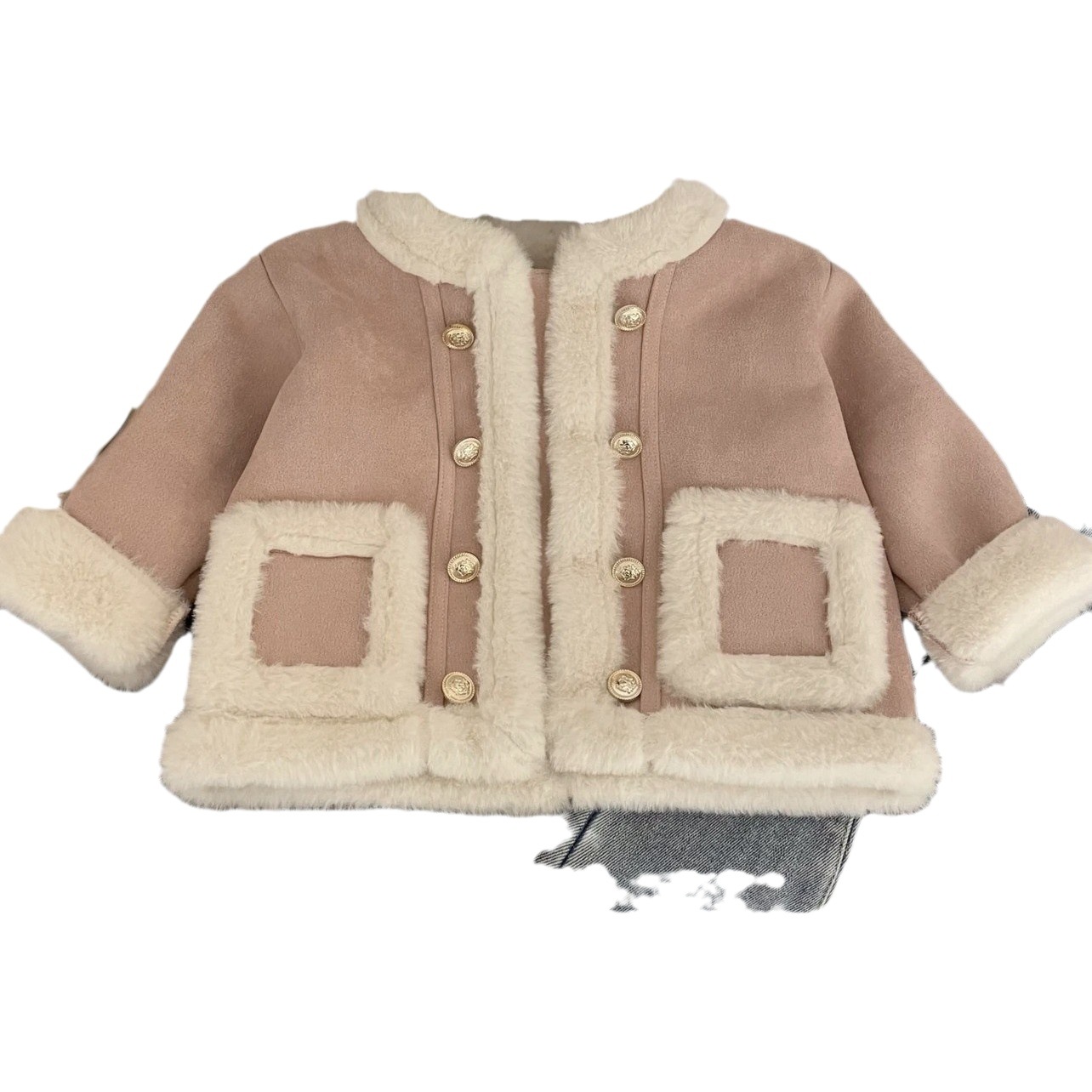Estrella DE LOS NIÑOS ronda niñas abrigo de piel Otoño e Invierno estilo coreano estilo occidental abrigo bebé invierno engrosada superior