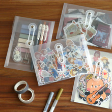 绕线A6文件袋透明防水票据档案袋手帐素材贴纸便签笔收纳袋分装袋