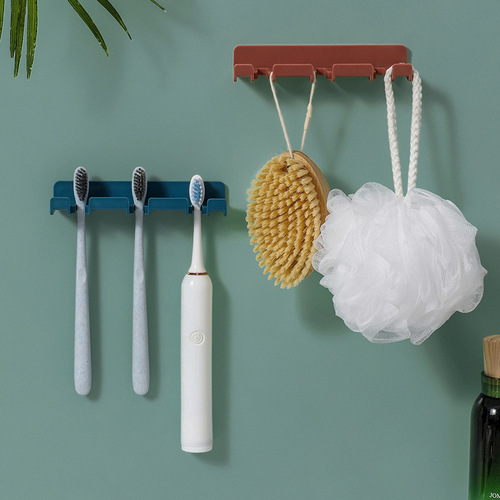 Punch-free plug hook household charger toothbrush hanger wall bathroom toilet paste storage hook wholesale