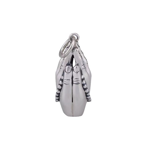 Chiba Taiyin Lucky Buddha Hand Pendant for Men and Women Bright Frosted Retro Trendy Couple Buddha Bead Necklace Pendant